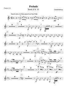 Partition flûte 1/2, préludes (Deuxième livre), Debussy, Claude