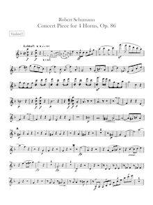 Partition violons I, II, Concertpiece pour Four cornes et orchestre, Op.86