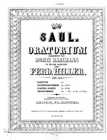 Partition Segment 1, Saul, Op.80, Hiller, Ferdinand