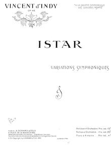 Partition complète, Istar: Variations Symphoniques, Op.42, Indy, Vincent d 