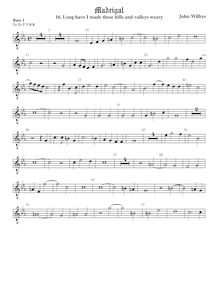 Partition viole de basse 1, octave aigu clef, madrigaux - Set 2 par John Wilbye