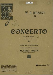 Partition Solo , partie, violon Concerto, Violin Concerto No.6, Mozart, Wolfgang Amadeus
