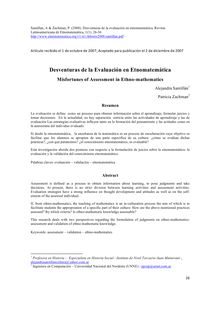 DESVENTURAS DE LA EVALUACIÓN EN ETNOMATEMÁTICA (Misfortunes of Assessment in Ethnomathematics)