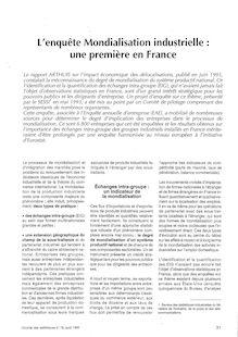 L enquête Mondialisation industrielle : une première en France -Numéro 78 - août 1996