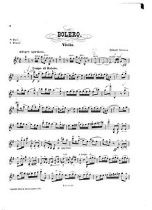 Partition de violon, Bolero, E minor, German, Edward