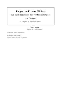 La Suppression des ventes hors taxes en Europe, impact et propositions : rapport au Premier ministre