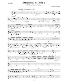 Partition violons I, Symphony No.7  Requiem , C minor, Rondeau, Michel par Michel Rondeau