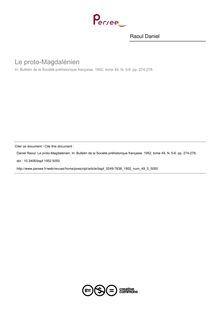 Le proto-Magdalénien - article ; n°5 ; vol.49, pg 274-278