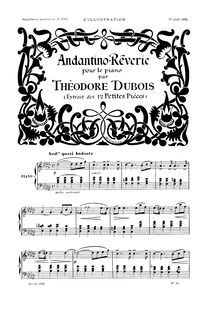 Partition Andantino-Rêverie, 12 petites pièces, Dubois, Théodore