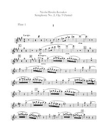Partition flûte 1, 2, 3 (doubles on Piccolo), Symphony No.2, Antar (Антар)