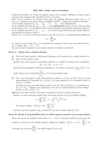 HEC 2001 mathematiques ii classe prepa hec (s)