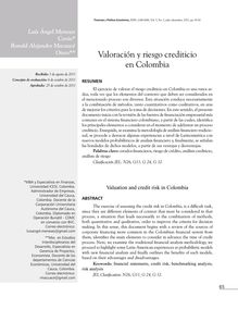 Valoración y riesgo crediticio en Colombia (Valuation and credit risk in Colombia)