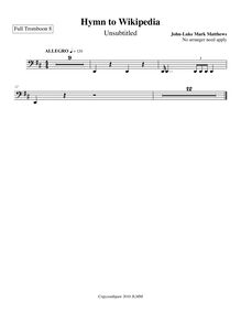 Partition Tromboon 8, Hymn to Wikipedia, D major, Matthews, John-Luke Mark