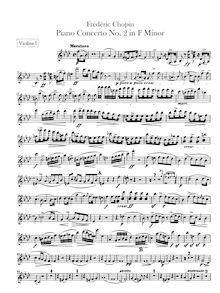 Partition violons I, II, Piano Concerto No.2, F minor, Chopin, Frédéric