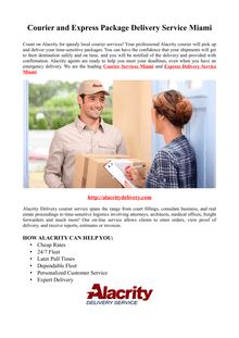Courier and Express Package Delivery Service Miami