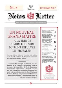 News Letter - UN NoUVeAU GrAND mAITre