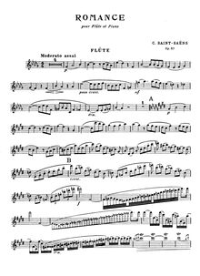 Partition complète et parties (flûte et violon), Romance, Op.37