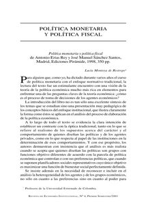 Política monetaria y política fiscal (Monetary and Fiscal Policy)