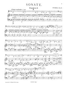 Partition Piano 2, Sonata pour Two Pianos, Op.18, Sonate für zwei Klaviere, componirt von Hermann Grädener. Op. 18.
