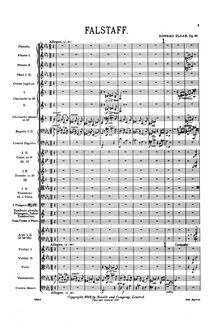 Partition Complete Orchestral Score, Falstaff, symphonique Study, Op.68