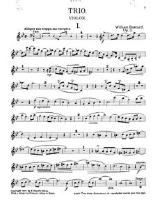 Partition de violon, Piano Trio, Op.3, G minor, Bastard, William
