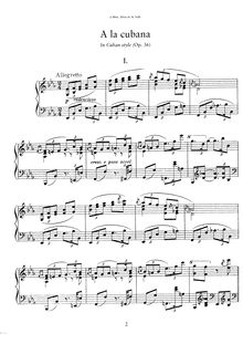 Partition complète, A la Cubana, Op.36, Granados, Enrique