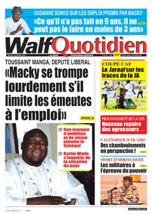 Walf Quotidien n°8723 - du jeudi 22 avril 2021