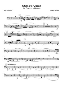 Partition basse Trombone, A Song pour Japan, Verhelst, Steven par Steven Verhelst