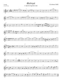 Partition viole de gambe aigue, Madrigali a 5 voci, Libro 7, Belli, Girolamo par Girolamo Belli