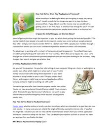 How Fast Do You Want Your Payday Loans Processed 