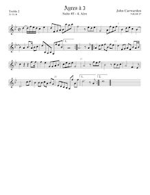 Partition Treble2 viole de gambe,  No.5 pour 3 violes de gambe, Carwarden, John par John Carwarden