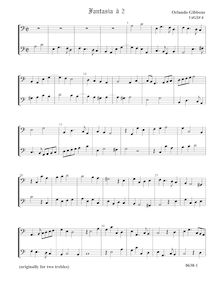 Partition Fantasia VdGS No.6 – partition complète, fantaisies pour 2 violes de gambe par Orlando Gibbons
