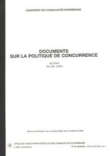 DOCUMENTS SUR LA POLITIQUE DE CONCURRENCE. 4/1993 06.04.1993