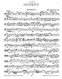 Partition violoncelle 1, corde Octet, Op.78, Octett für 4 Violinen, 2 Bratschen und 2 Violoncelle, Op. 78