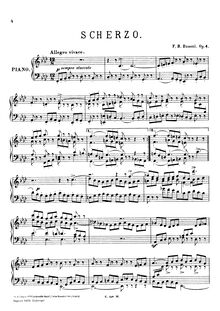 Partition , Scherzo, 3 Morceaux, Busoni, Ferruccio