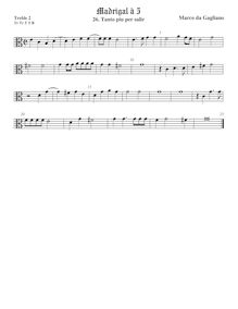 Partition ténor viole de gambe 1, alto clef, Il quinto libro de madrigali a cinque voci par Marco da Gagliano