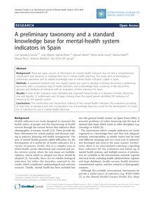 A preliminary taxonomy and a standard knowledge base for mental-health system indicators in Spain