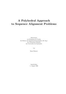 A polyhedral approach to sequence alignment problems [Elektronische Ressource] / von Knut Reinert