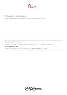 Philadelpho de Azevedo - article ; n°2 ; vol.3, pg 332-334