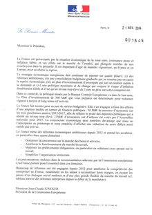 Lettre de Manuel Valls à la Commission Européenne