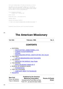 The American Missionary — Volume 42, No. 02, February, 1888