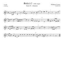 Partition viole de gambe aigue,  No.1 pour 2 violes de gambe et orgue par William Lawes