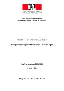 Politique Technologique et Economique : le cas du Japon Année ...