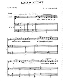 Partition complète (E♭ Major: medium voix et piano), Poème d octobre