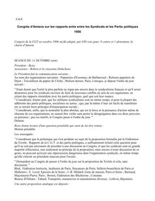 Congrès d Amiens sur les rapports entre entre les Syndicats et les Partis politiques