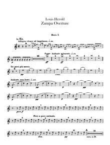 Partition cor 1, 2 (E♭), 3 (D), Zampa, ou La fiancée de marbre, Opéra comique en trois actes