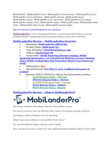 MobiLanderPro Review & HUGE $23800 Bonuses