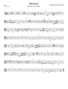 Partition viole de basse, alto clef, Il quinto libro de madrigali a cinque voci. par Benedetto Pallavicino