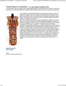 TRADITIONS ET LEGENDES : La robe kabyle traditionnelle