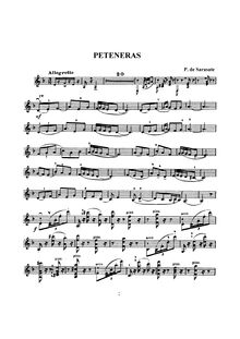 Partition de violon, Peteneras, Op.35, Sarasate, Pablo de